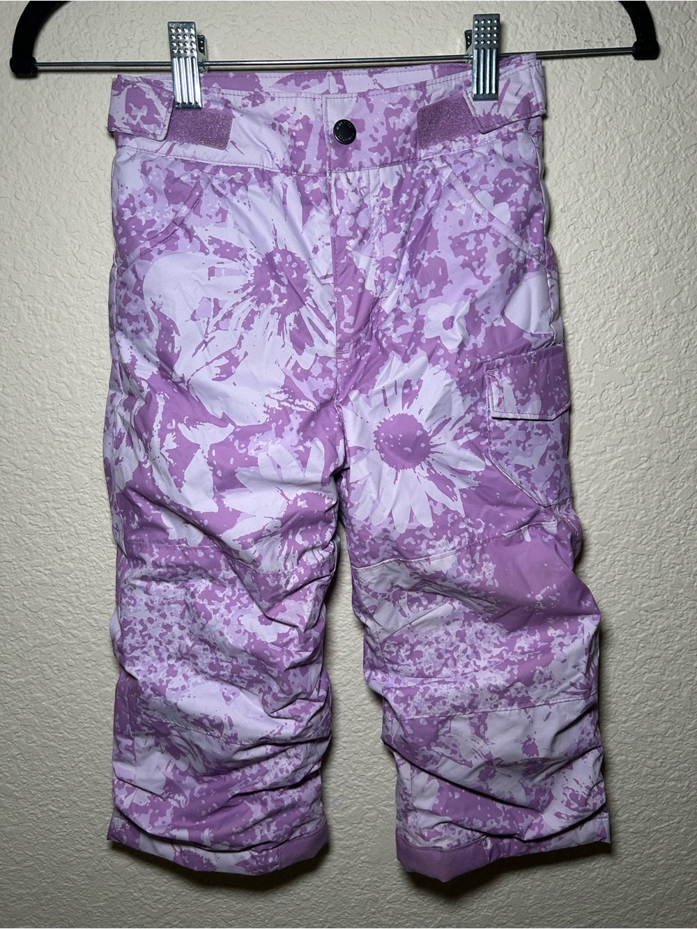 Columbia Kids Purple Floral Snow Pants Warm Winter Rain Insulated Comfort 4